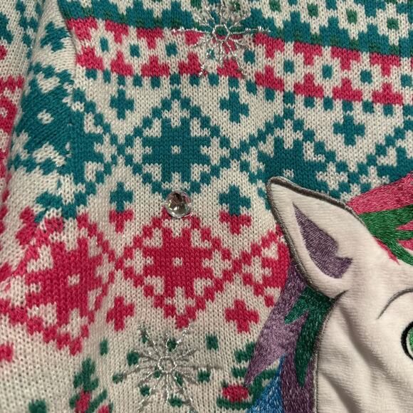 Blizzard Bay Unicorn Christmas Sweater Size Large Ugly Christmas Sweater - Picture 3 of 6